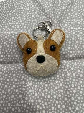 Handmade Felt French Bulldog Head Keychain Bag Charm